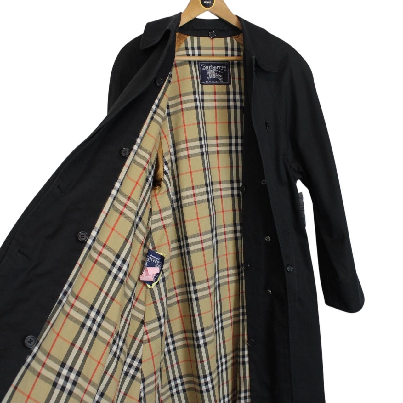 Vintage 90s Burberry Black Pimlico Cotton Trench Coat