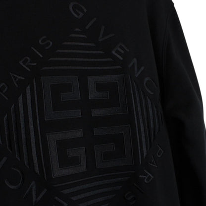 Givenchy Paris Black Embroidered Logo Cotton Sweatshirt Jumper