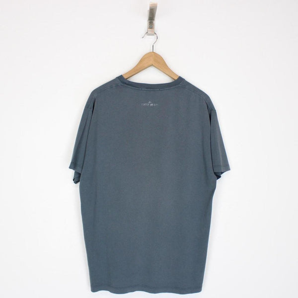 Stone Island SS 2017 Blue Short Sleeve Logo Print Cotton T-Shirt