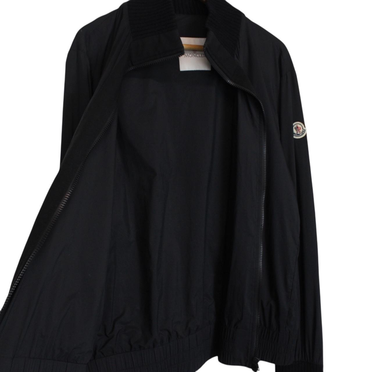 Moncler Black Full Zip Nylon Lightweight Jacket
