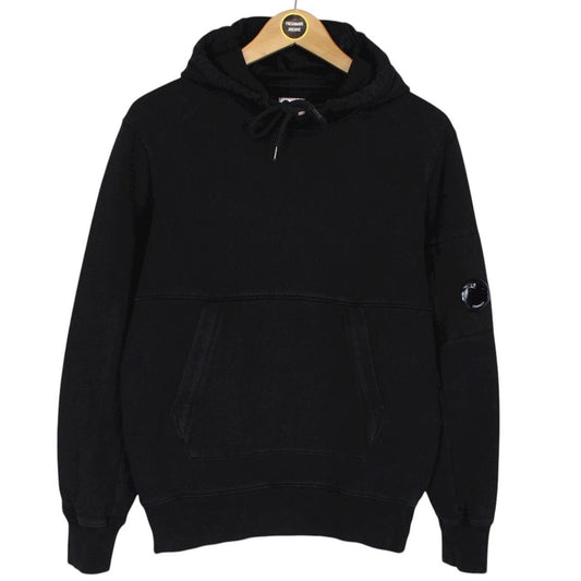 CP Company Black Cotton Lens Hoodie Jumper