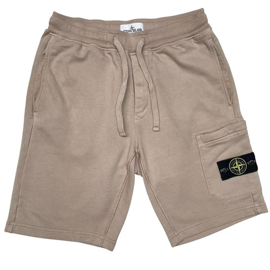Stone Island Tan Brown Cotton Jogger Shorts
