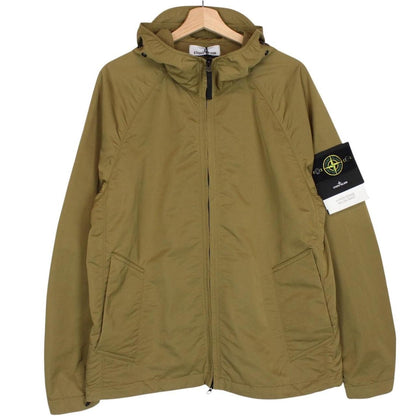 Stone Island SS 2023 Tan Brown Hyper Dense Nylon Raso Full Zip Jacket