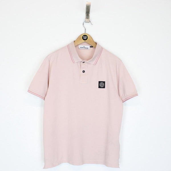 Stone Island Pink Short Sleeve Compass Polo Shirt