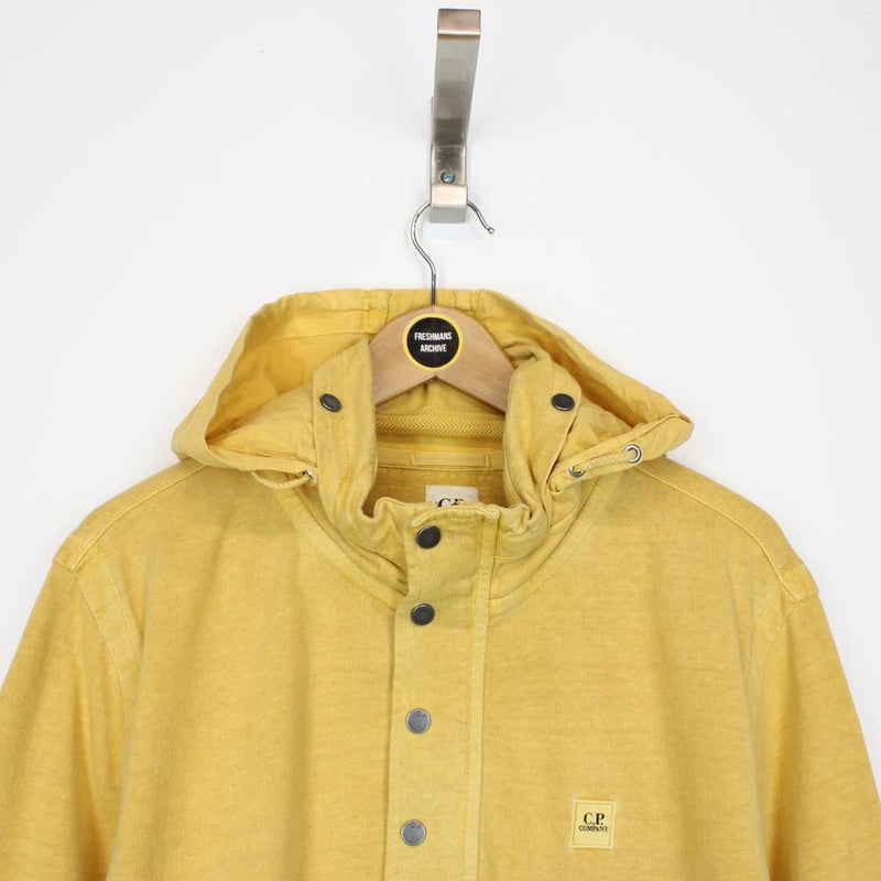 CP Company Yellow Chest Logo Hooded Sweatshirt Jumper