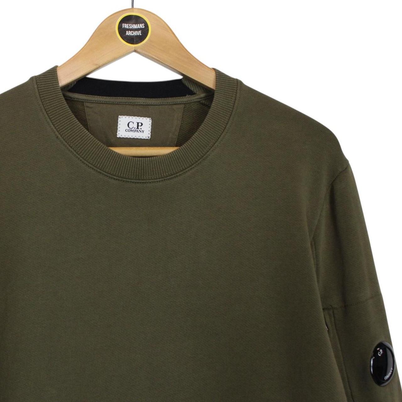 CP Company Khaki Green Goggle Lens Cotton Sweatshirt Jumper