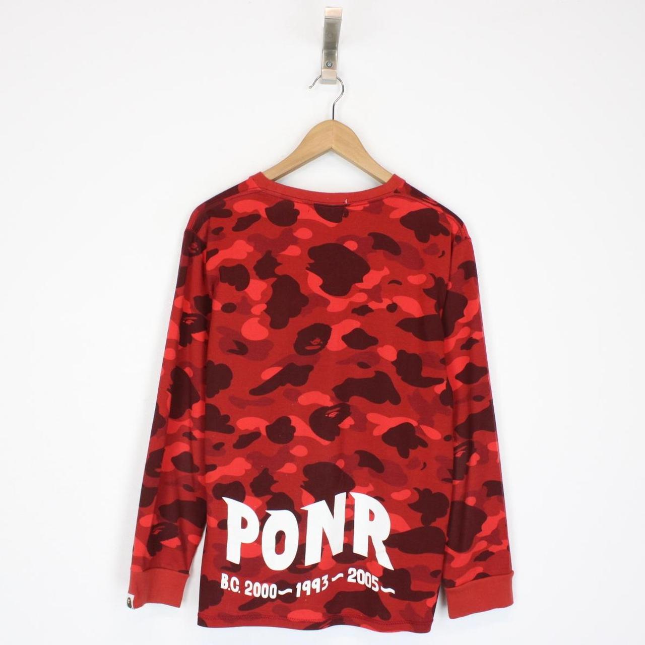 Bape Red Camo Shark Long Sleeve T-Shirt