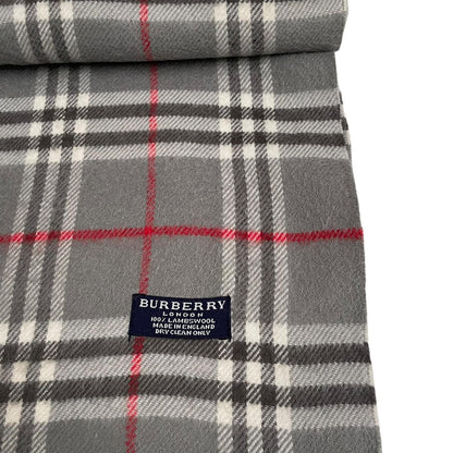 Vintage 90s Burberry Grey Nova Check Lambswool Scarf