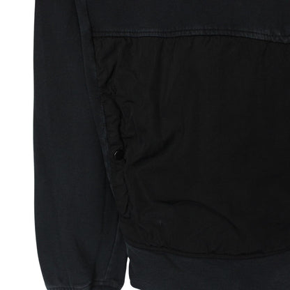 CP Company Black Cotton Logo Print Hoodie Jumper