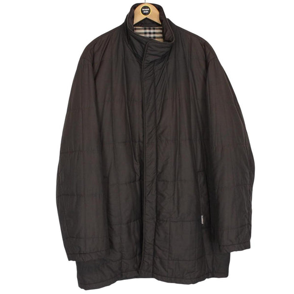 Vintage Burberry London Brown Nova Check Lined Quilted Coat