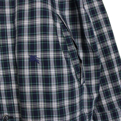 Vintage 90s Burberry Navy Blue Check Cotton Harrington Jacket