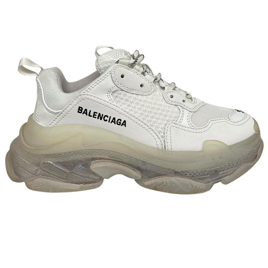 Balenciaga Triple S White Clear Sole Mesh Trainers