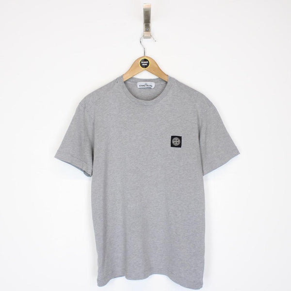Stone Island Grey Short Sleeve Compass Logo T-Shirt