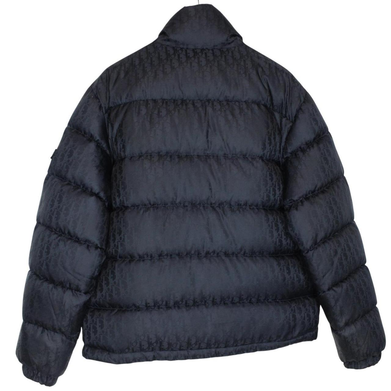 Dior Navy Blue Oblique Technical Full Zip Down Jacket