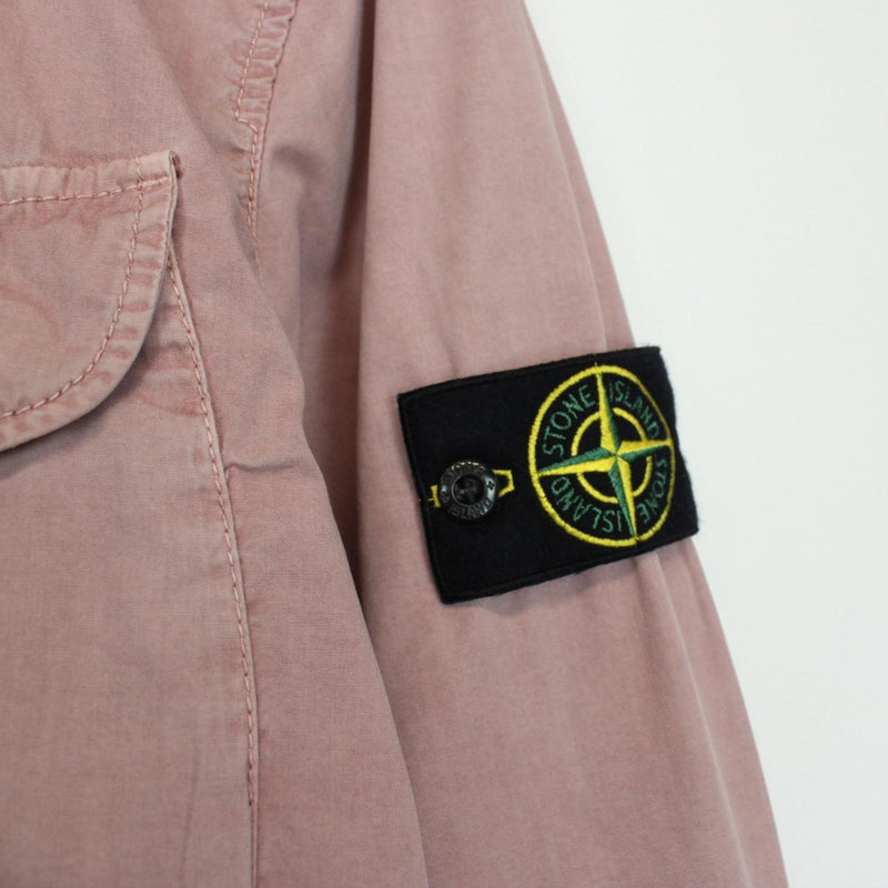Stone Island AW 2022 Rose Pink Full Zip Cotton Overshirt Jacket