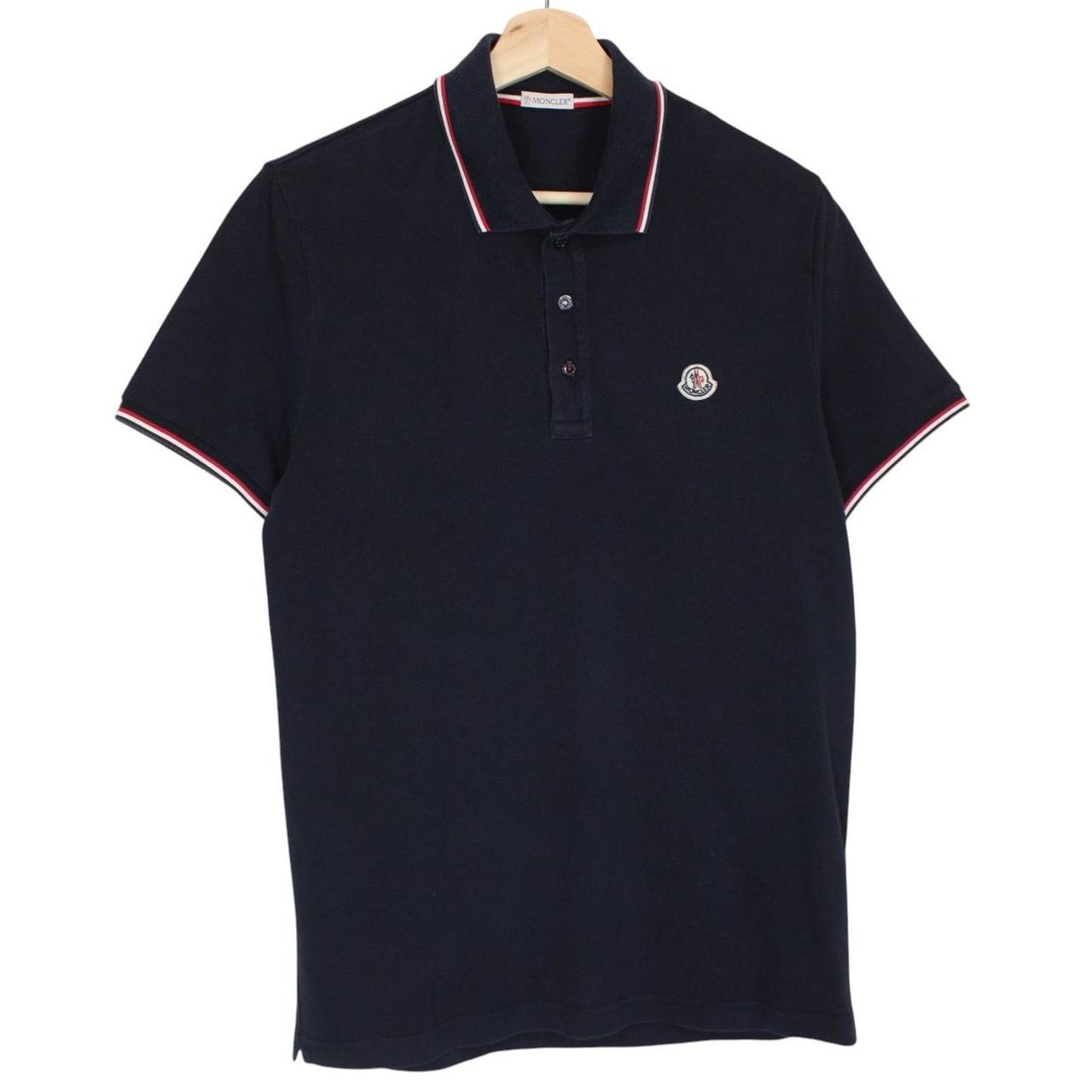 Moncler Maglia Manica Corta Navy Blue Short Sleeve Cotton Polo Shirt