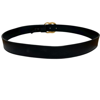 Gucci Black and Gold Marmont Leather Belt with GG Buckle