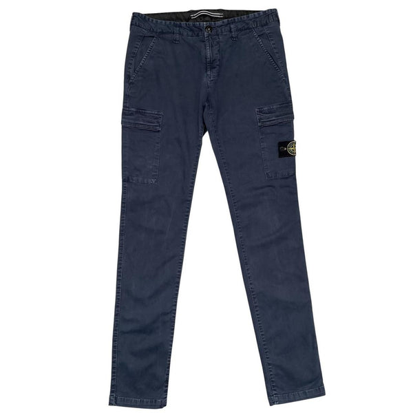 Stone Island SS 2018 Navy Blue Skinny Fit Cargo Trousers