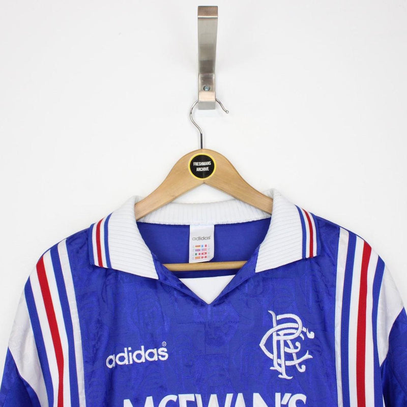 Vintage Adidas Rangers 1996/97 Blue Home Football Shirt