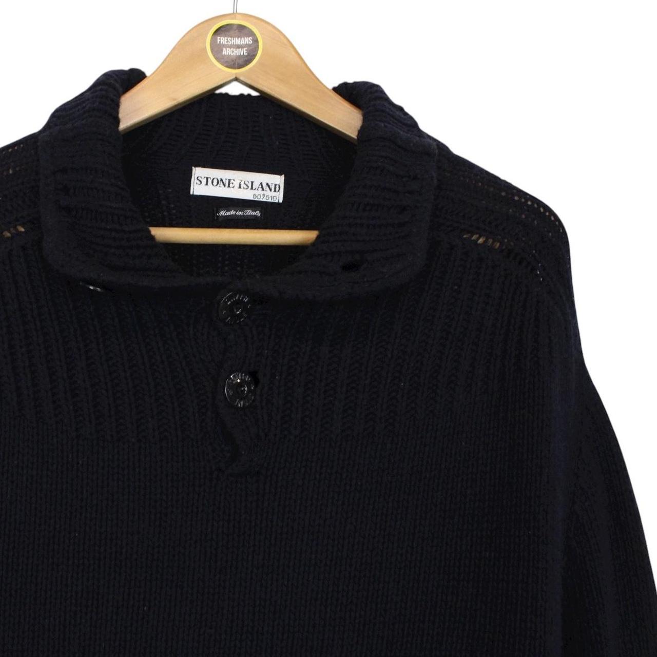 Vintage Stone Island AW 2002 Navy Blue Wool Knit Jumper