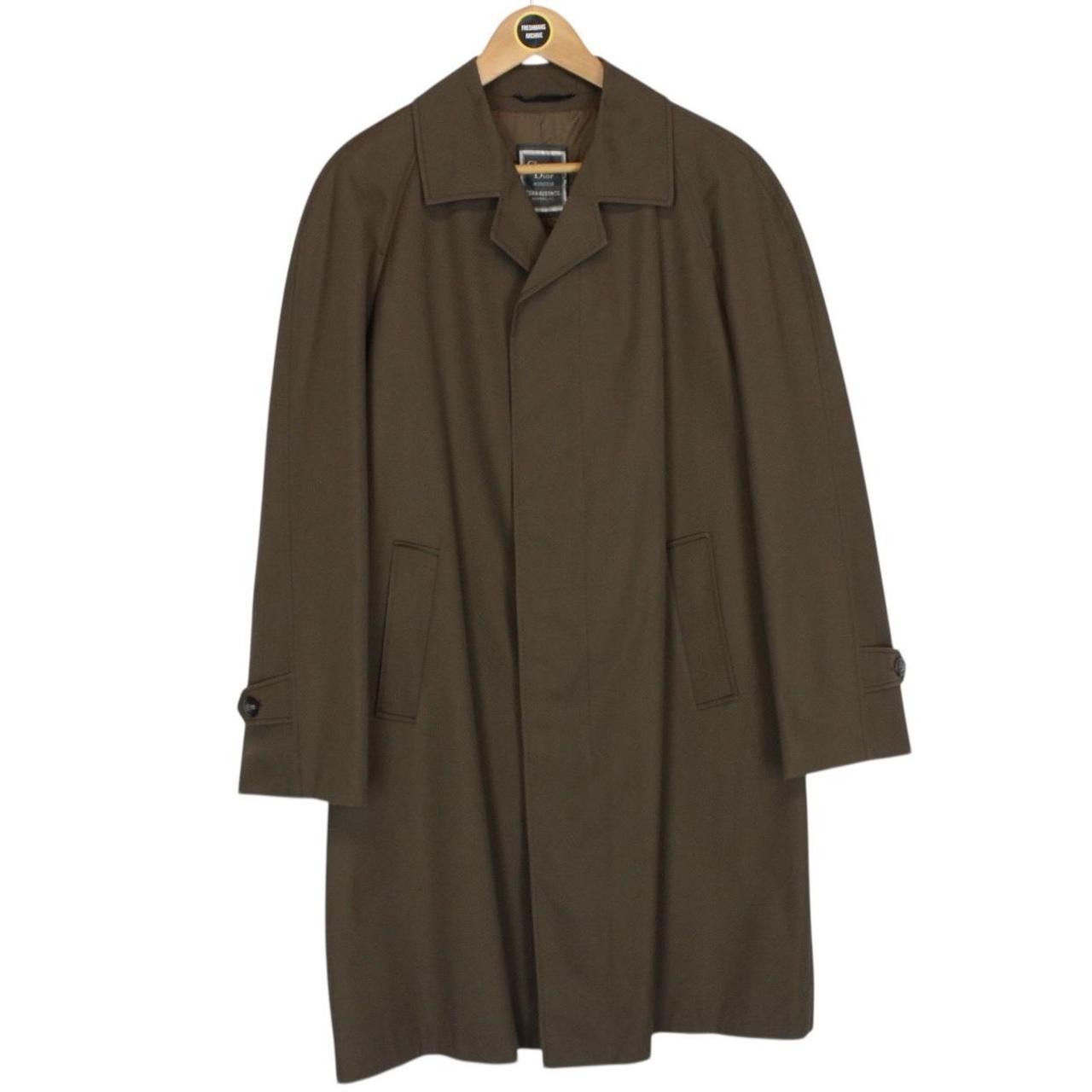 Vintage 90s Christian Dior Brown Cotton Blend Overcoat
