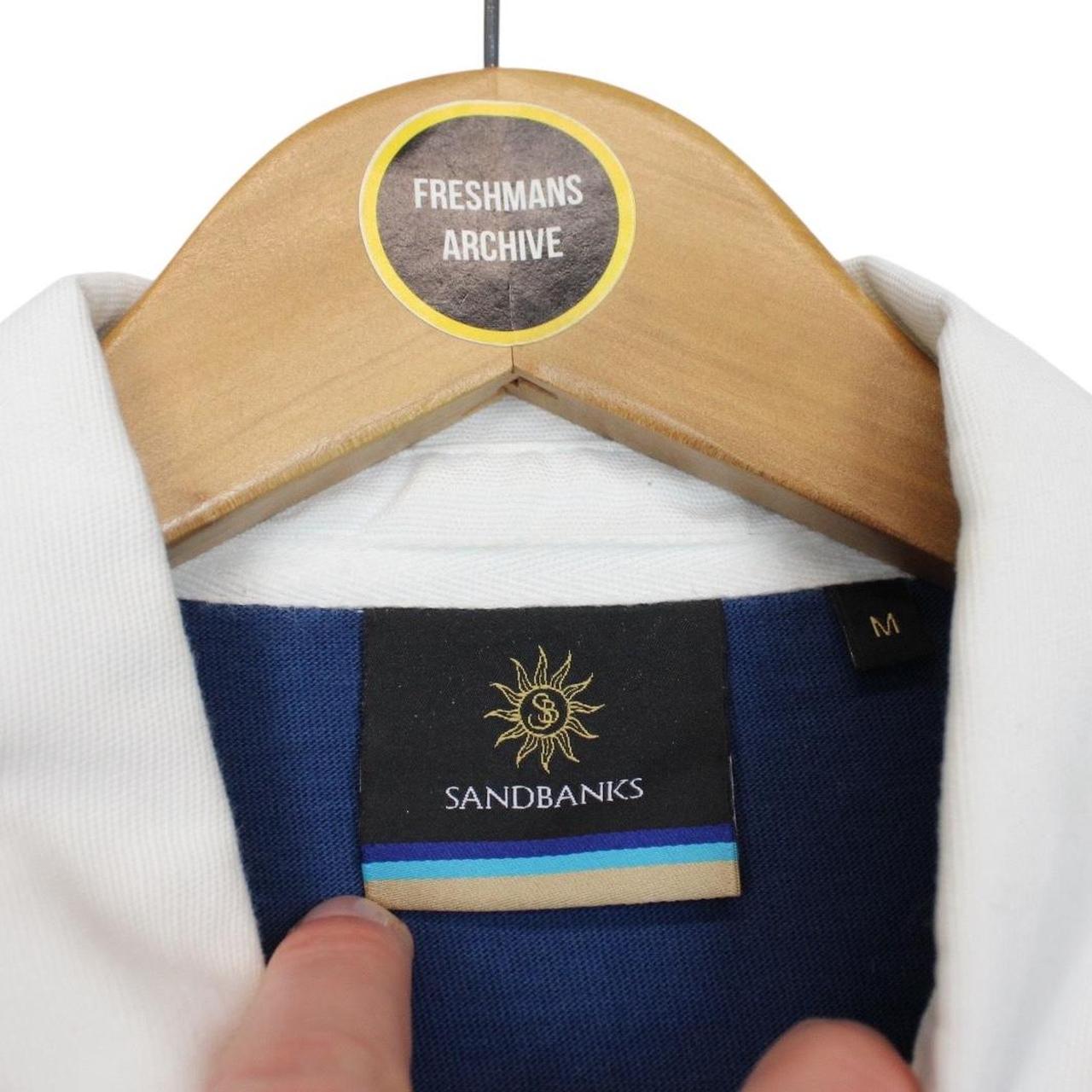 Sandbanks White and Blue Striped Long Sleeve Rugby Shirt