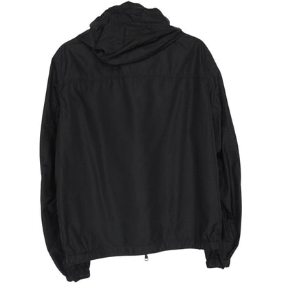 Moncler Lyon Black Full Zip Nylon Hooded Windbreaker Jacket