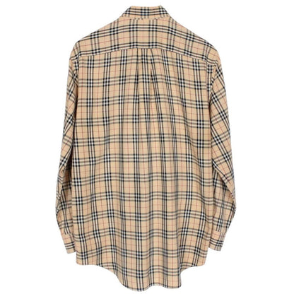 Vintage Burberry London Beige Nova Check Cotton Long Sleeve Shirt