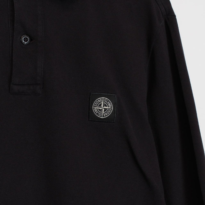 Stone Island Dark Grey Long Sleeve Compass Polo Shirt