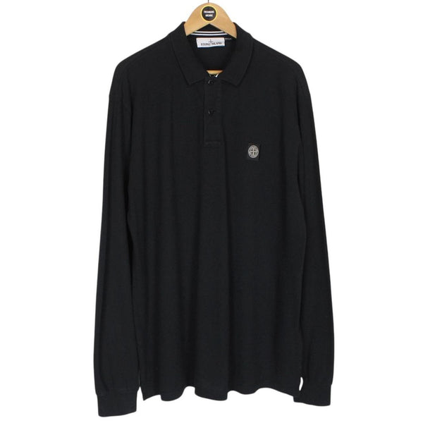 Stone Island AW 2014 Black Long Sleeve Compass Polo Shirt