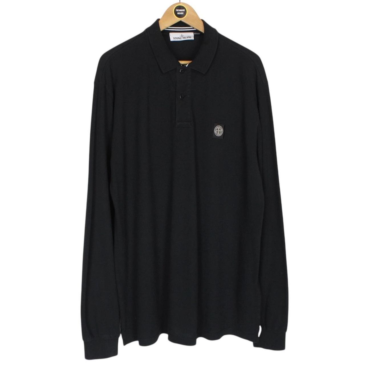 Stone Island AW 2014 Black Long Sleeve Compass Polo Shirt
