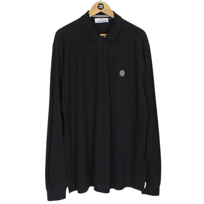 Stone Island AW 2014 Black Long Sleeve Compass Polo Shirt