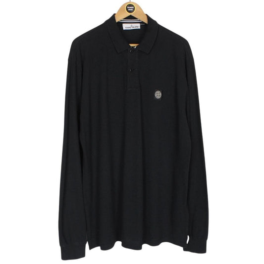 Stone Island AW 2014 Black Long Sleeve Compass Polo Shirt