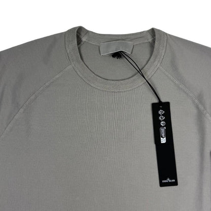 Stone Island grey sweatshirt with ghost logo, made from stretch cotton, brand new with tags.