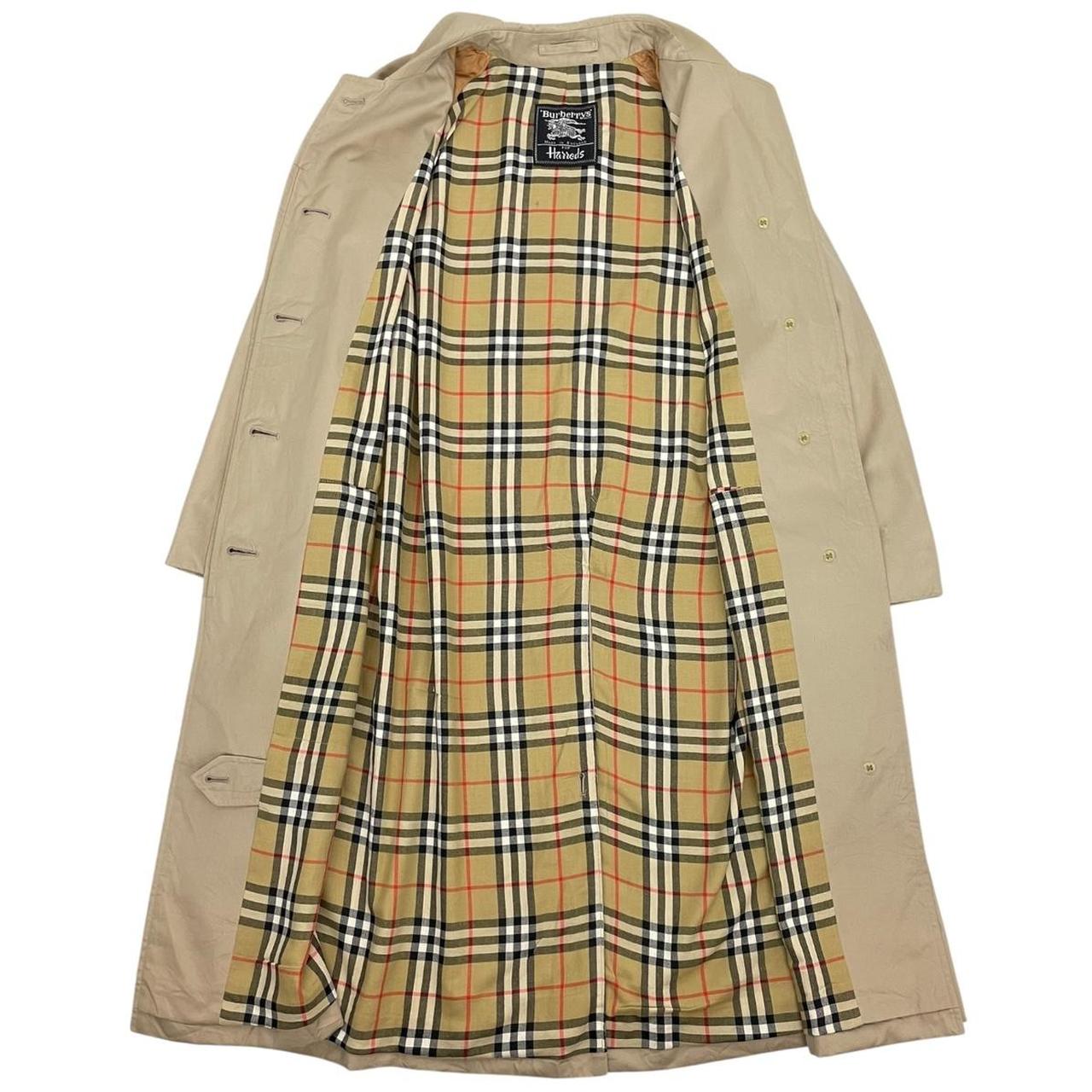 Vintage 90s Burberry Beige Single Breasted Belted Trench Coat