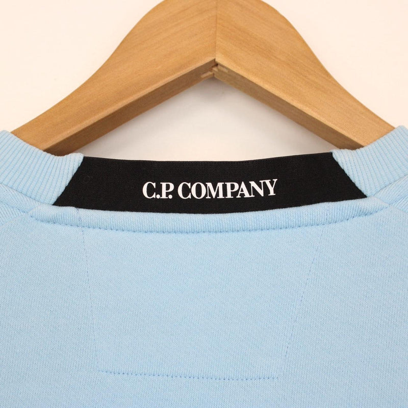 CP Company Light Blue Goggle Lens Cotton Sweatshirt Jumper