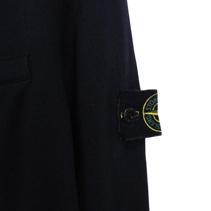 Stone Island SS 2020 Navy Blue Cotton Knit Full Zip Jumper