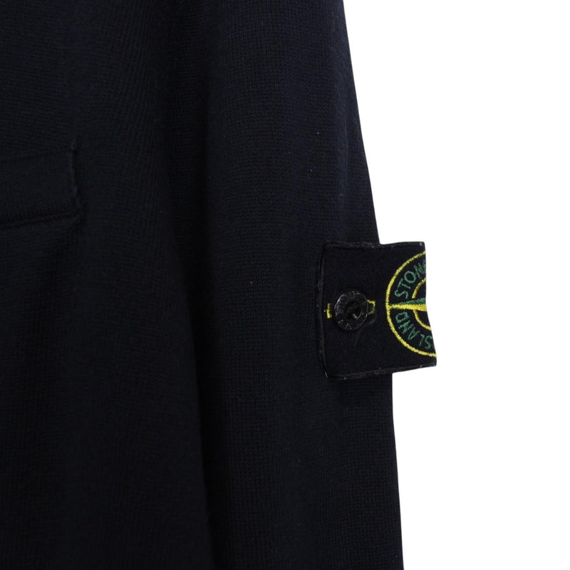 Stone Island SS 2020 Navy Blue Cotton Knit Full Zip Jumper