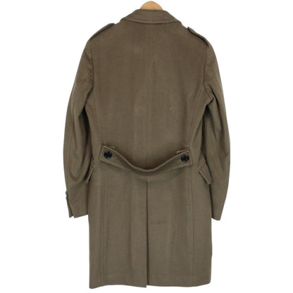 Burberry London Green Cashmere Virgin Wool Double Breasted Coat