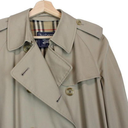 Vintage 90s Burberry Beige Double Breasted Belted Trench Coat
