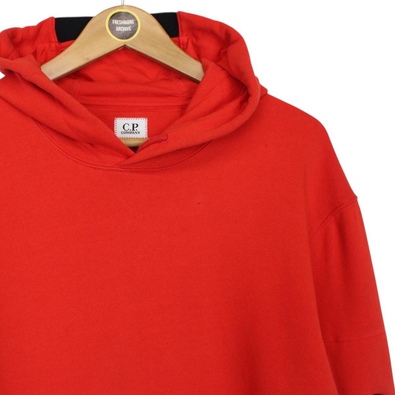 CP Company Red Cotton Lens Hoodie Jumper