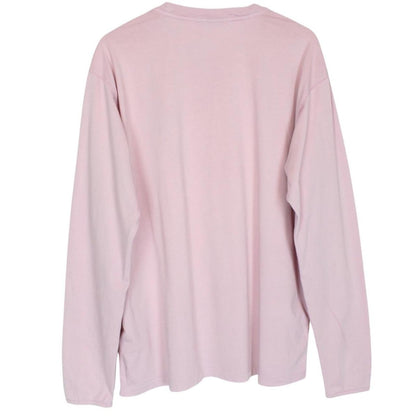Stone Island pink long sleeve t-shirt with compass logo and pocket detail.