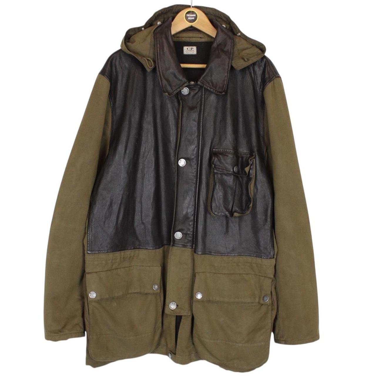 Vintage CP Company AW 2005 Khaki Brown Full Zip Mille Miglia Half Leather Goggle