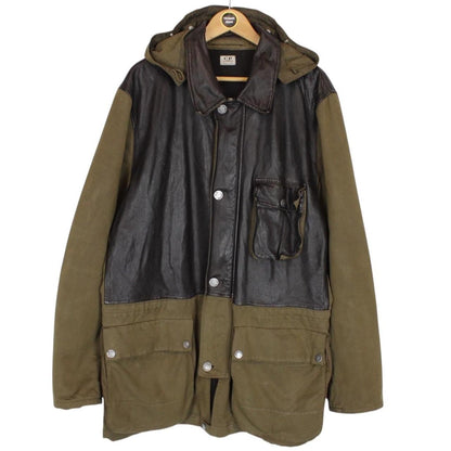 Vintage CP Company AW 2005 Khaki Brown Full Zip Mille Miglia Half Leather Goggle