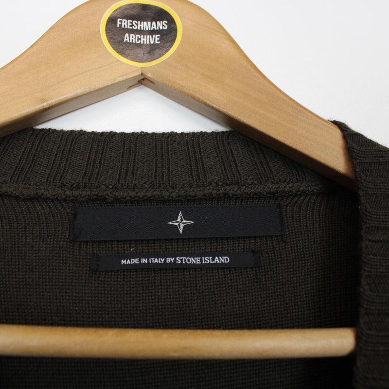 Vintage Stone Island Denims AW 2003 Khaki Brown Wool Knit Jumper