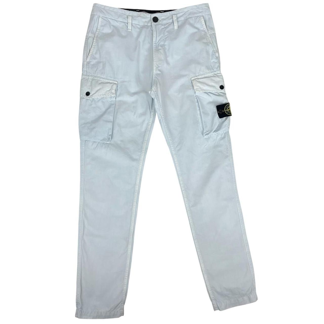 Stone Island SS 2021 Light Blue Slim Fit Cargo Trousers