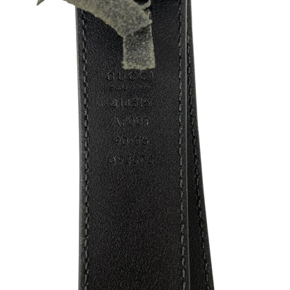 Gucci Black and Gold Marmont Leather Belt with GG Buckle