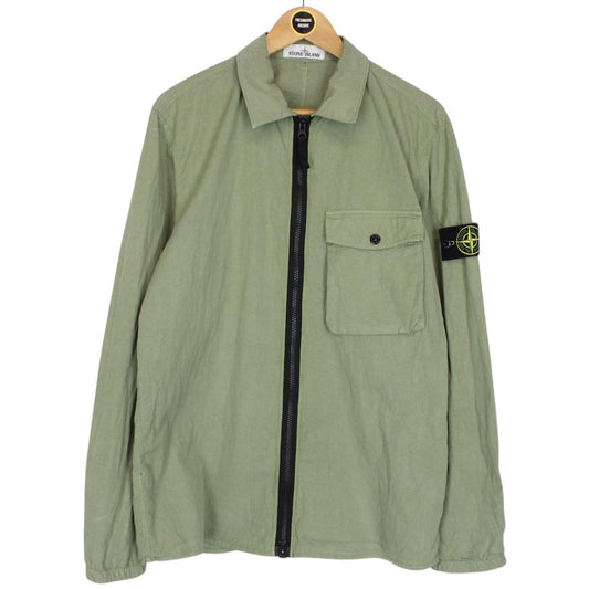 Stone Island SS 2019 Green Full Zip Cotton/Nylon Overshirt Jacket