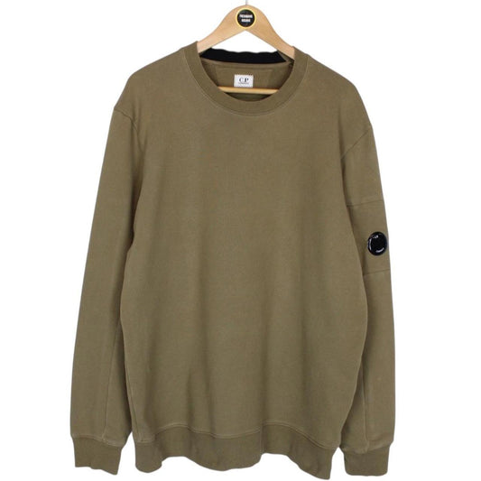 CP Company Khaki Green Cotton Lens Sweatshirt Jumper