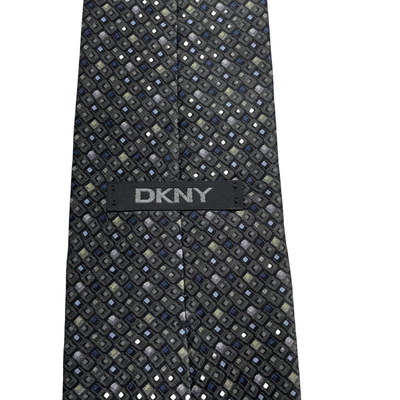 Vintage DKNY Green Geometric Silk Tie